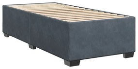 Cama box spring com colchão solteiro veludo cinzento-escuro