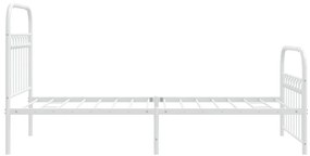 Estrutura de cama com cabeceira e pés 90x200 cm metal branco