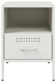 Mesas de cabeceira 2 pcs 36x39x50,5 cm aço branco