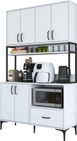 Armário Alto de Cozinha "Stella" - 120 x 198,6 x 40 cm - Branco - Desi