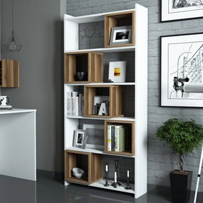 Estante Box – Branco e Nogueira – 80x170x22 cm