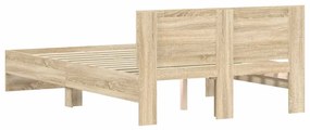 Estrutura de cama com cabeceira 120x190 cm carvalho sonoma