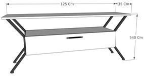 Móvel TV Tarz – Nogueira e Preto – 125x54x35 cm