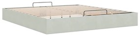 Estrutura de cama otomana sem colchão 200x200 cm cinzento claro