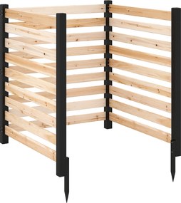 Conjunto de 3 Painéis de Vedação de Jardim, 98 x 107 cm, Instalação sem Escavação, Natural