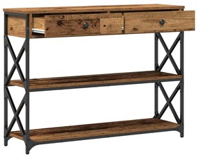 Mesa de Consola vidaXL Madeira Antiga 100x28x75 cm Madeira de Engenhar