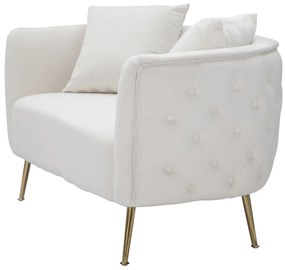 SOFÁ BUCAREST 127X74X73 CM CREME E DOURADO