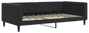 Sofá-cama com gavetão e gavetas 100x200 cm veludo preto