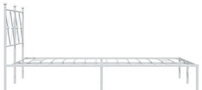 Estrutura de cama com cabeceira 120x190 cm metal branco