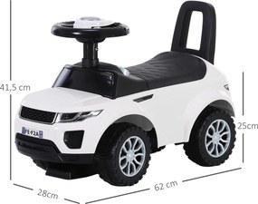 Carro de brincar para empurrar, com buzina para bebés branco