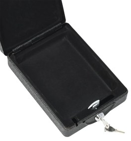 Cofre de Segurança Preto Metal Pequeno Fechaduras