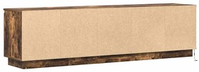 Aparador de TV com LED Carvalho Fumado 180x38x49 cm Madeira Engenheira