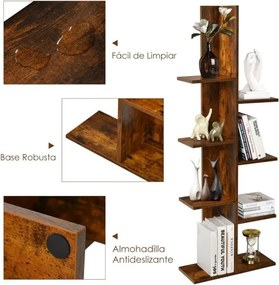 Estante de 8 prateleiras para livros e plantas para sala de estar, escritório, quarto, castanho