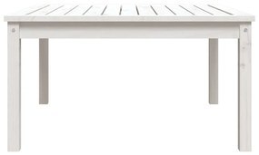 Mesa de jardim 82,5x82,5x45 cm madeira de pinho maciça branco