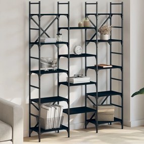 vidaXL Estante 127,5x28,5x172,5 cm derivados de madeira preto