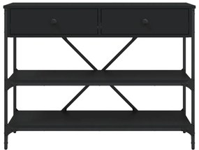 Mesa consola c/ gavetas/prateleiras derivados de madeira preto