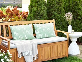 Conjunto de 2 almofadas decorativas de jardim com padrão de folhas verde 40 x 60 cm ALASSIO Beliani