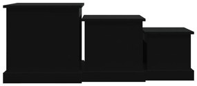 Mesas de centro 3 pcs derivados de madeira preto