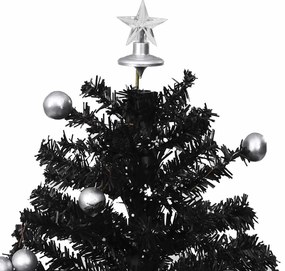 Árvore Natal c/ neve base formato guarda-chuva 75 cm PVC preto