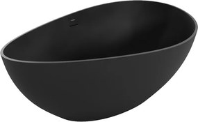 Mexen Parma banheira independente de conglomerado 160 x 95 cm, preto mate - 57231609570