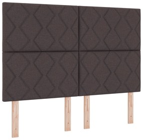 Estrutura de Cama vidaXL Castanho Escuro 140x200 cm em Tecido