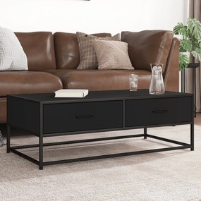 Mesa de centro 100x50x35 cm derivados de madeira/metal preto