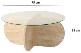 Mesa de Centro Bubble – Travertino – Diâmetro 75 cm, Altura 35 cm