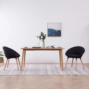 vidaXL Cadeiras de jantar 2 pcs tecido preto