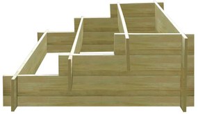Vaso/floreira 3 níveis 90x90x35 cm madeira impregnada