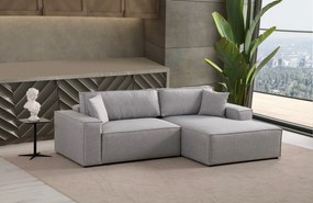 **** Sofá-Cama de Canto Pırlo – Cinzento Claro – 260x78x170 cm

**
