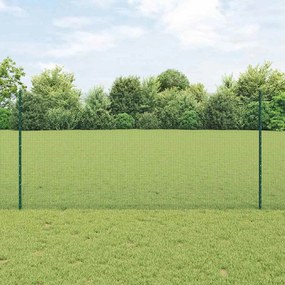 vidaXL Cerca de Fio Soldado com 22 Postes U Verde 1,2x50 m Aço