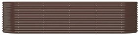 Canteiro elevado jardim 296x80x68cm aço revestido a pó castanho