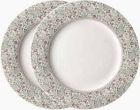 Pratos de pequeno-almoço em porcelana Flat, conjunto de 2
