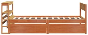 Cama sem colchão 90x190 cm madeira de pinho maciça castanho-mel