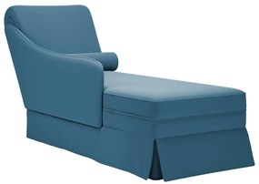 Chaise lounge c/ reforço/apoio de braços direito veludo azul