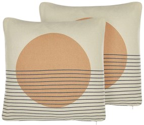 Conjunto de 2 almofadas decorativas multicolor 45 x 45 cm MOONFLOWER Beliani