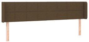 Cabeceira de cama c/ luzes LED tecido 163x16x78/88 cm castanho