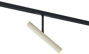 Foco moderno bege com preto para sistema de calha monofásico - Slimline Avery Moderno