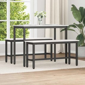 vidaXL Banco de Jantar 2 pcs Branco 100 x 32,5 x 49 cm