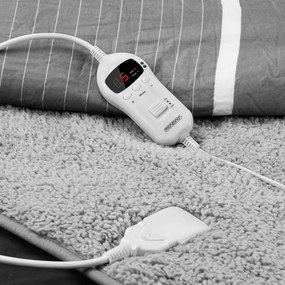 Manta aquecida em velo 180 x 130 cm Cinzento