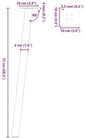 Pés de mesa de console 4 peças antracite 72 cm aço