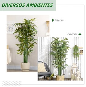 Planta Artificial Bambu em Vaso 180cm Bambu Artificial para Interiores e Exteriores Decoração de Sala de Estar Escritório Ø17x180 cm Verde