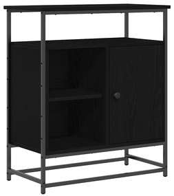 Sideboard vidaXL Preto Carvalho 69x35x80 cm Madeira Engenharia e Aço