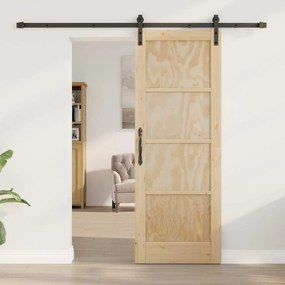 Porta Deslizante vidaXL com Conjunto de Acessórios 73.5x198.5 cm Madei