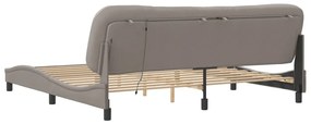 Estrutura de cama com LED sem colchão 200x200 cm tecido
