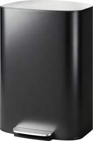 Caixote do lixo de cozinha de 50 L, com pedal, balde interior removível, tampa com fecho suave, 45,1 x 36,5 x 62,6 cm, preto