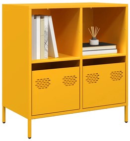 vidaXL Aparador 68x39x73,5 cm aço laminado a frio amarelo mostarda