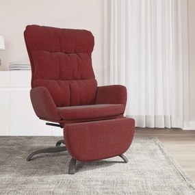 vidaXL Cadeira de descanso com apoio p/ pés tecido vermelho tinto