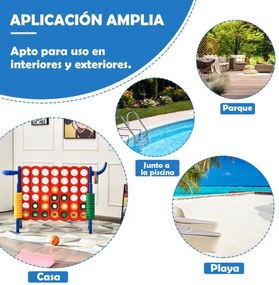 Jogo Conecta 4 gigante 84 x 33 x 74 cm para crianças e adultos para ar livre 74 cm com cesto e jogo de atirar argolas 42 peças Azul