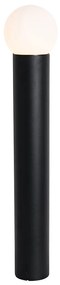 Candeeiro de pé exterior preto com vidro opalino 80 cm IP44 - Huma Moderno